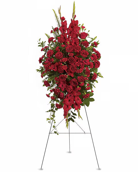 Handpicked red flowers arranged for decoration on white backdrop