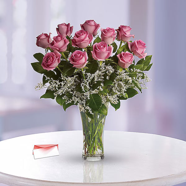 Make Me Blush - Dozen Long Stemmed Pink Roses